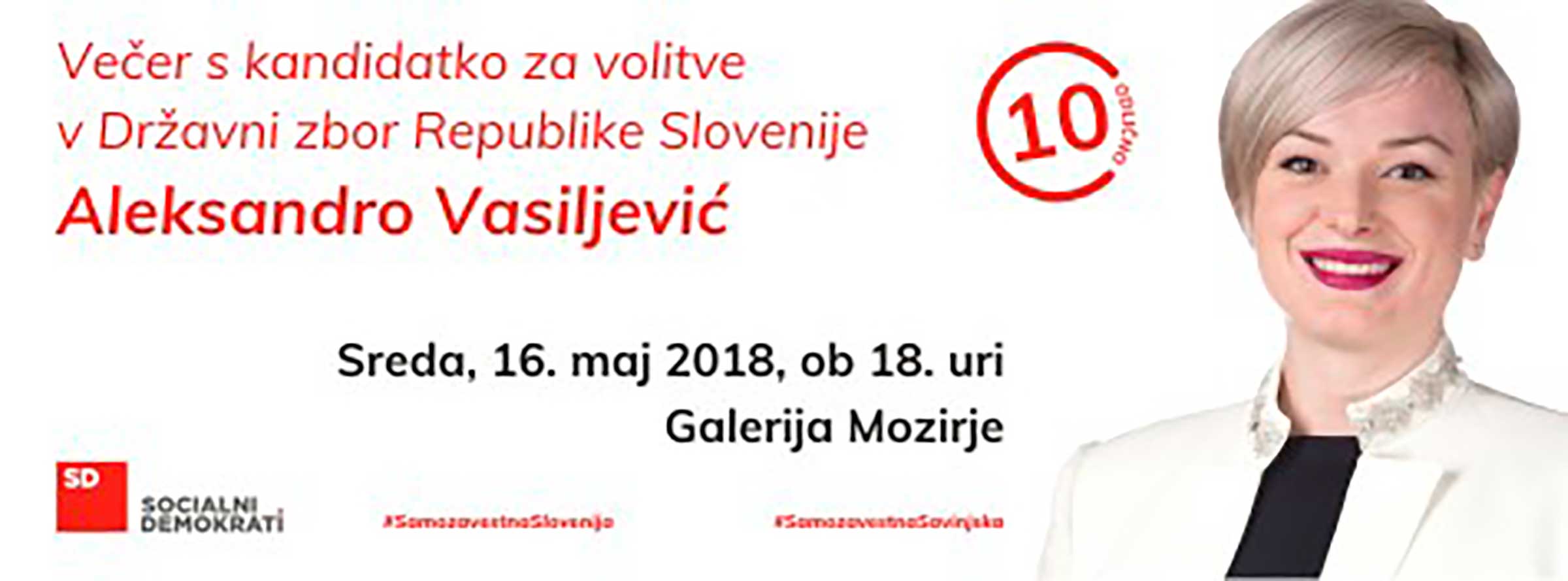 Večer s kandidatko za volitve v Državni zbor Republike Slovenije Aleksandro Vasiljević