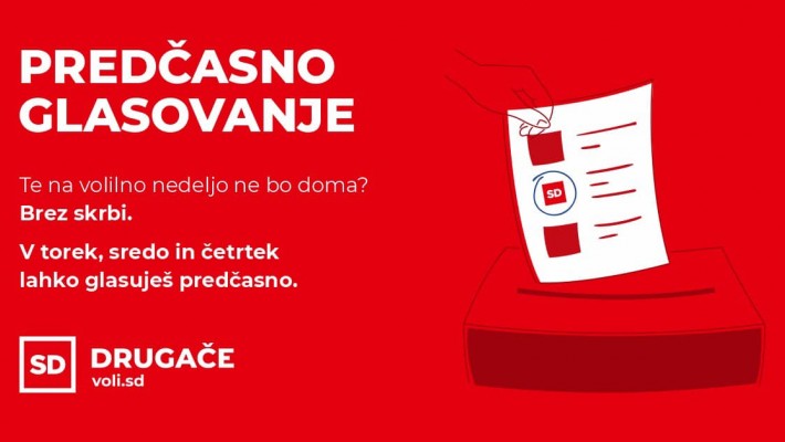 PREDČASNO GLASOVANJE: 19., 20. IN 21. APRILA OD 7. DO 19. URE