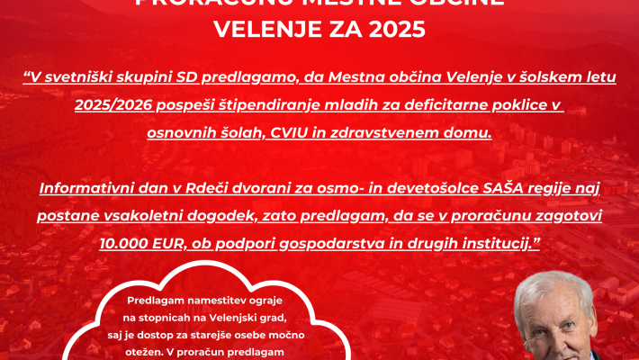 PREDLOG SVETNIKA SD DR. FRANCA ŽERDINA NA OSNUTEK ODLOKA ZA PRORAČUN 2025