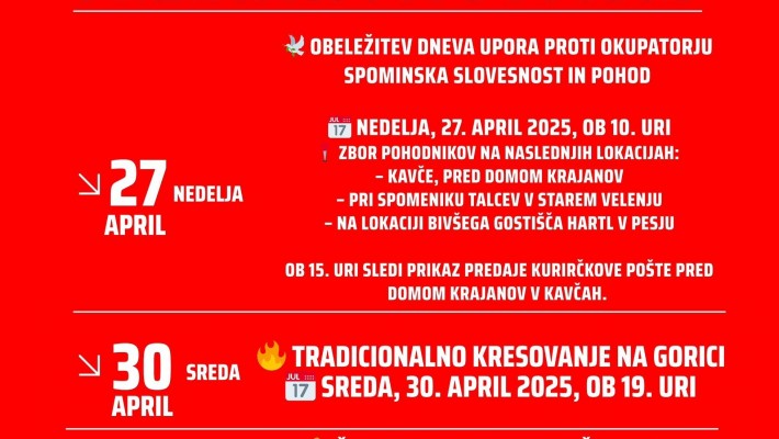 27. APRIL, 30. APRIL, 1.MAJ